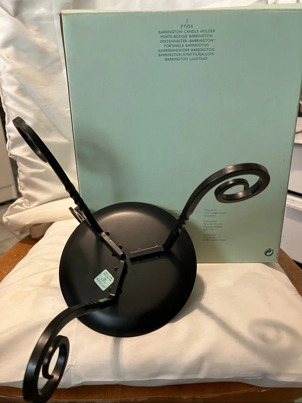 New. Partylite  black wrought iron , chair style design 10”-6”
